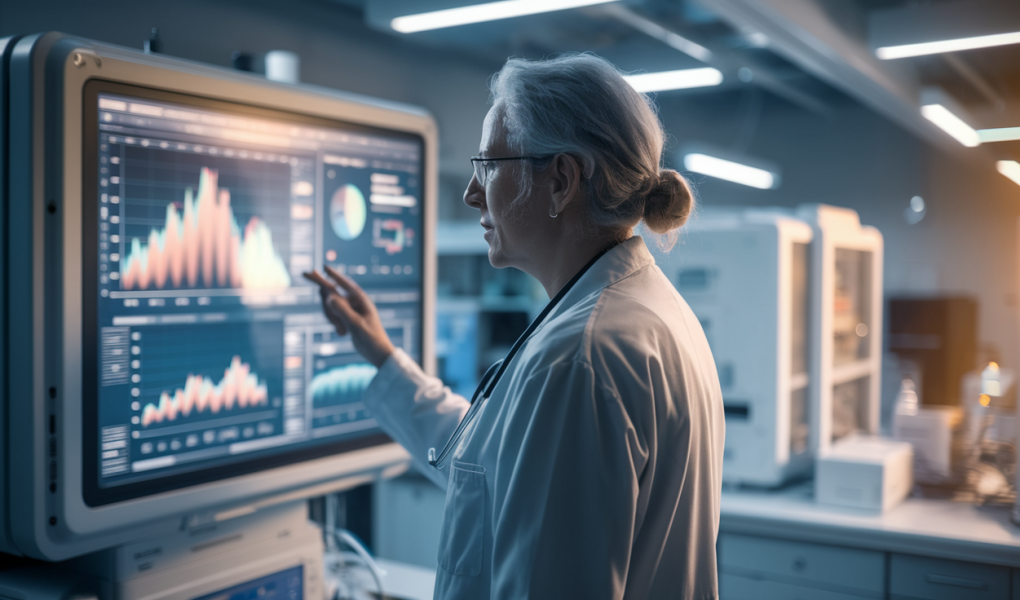 scientifique-laboratoire-ecran-graphiques-lumieres-douces