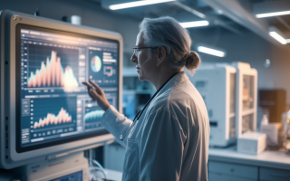 scientifique-laboratoire-ecran-graphiques-lumieres-douces