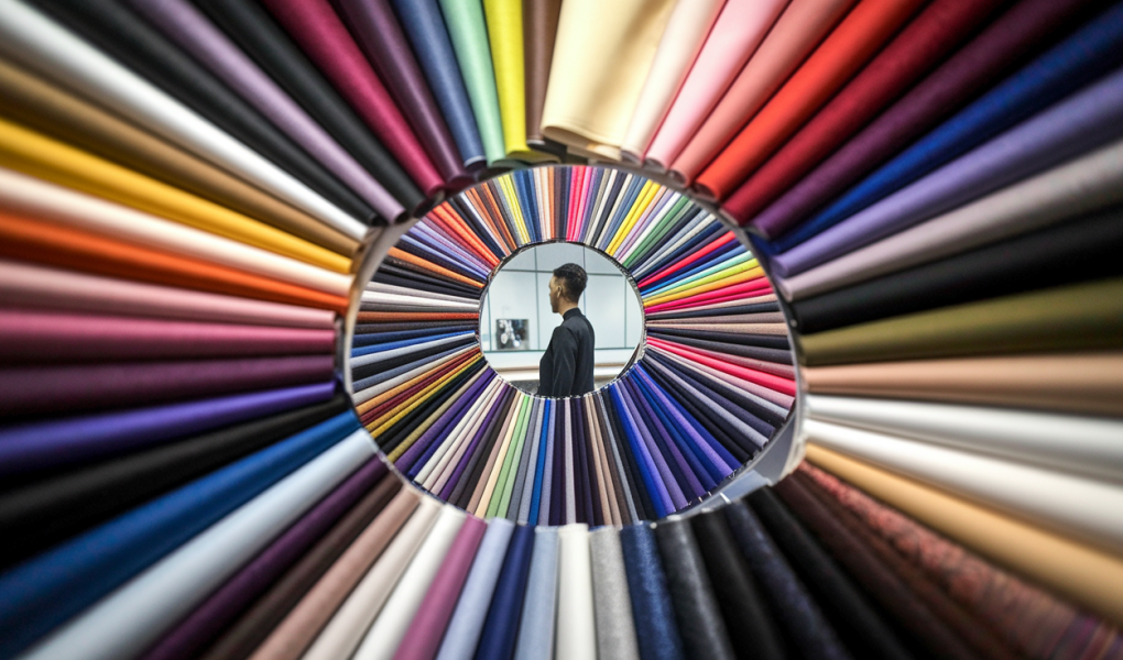 personne-echantillons-tissus-couleurs-vives