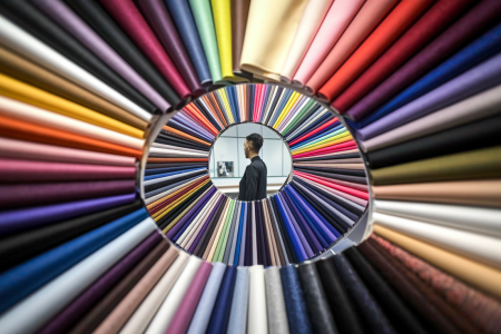 personne-echantillons-tissus-couleurs-vives
