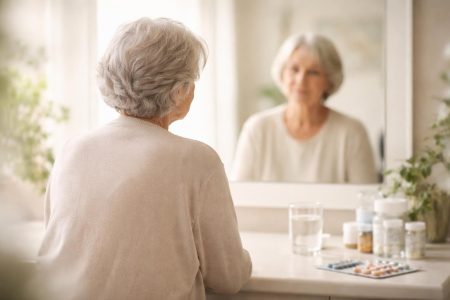 personne-mature-miroir-elements-medicaux