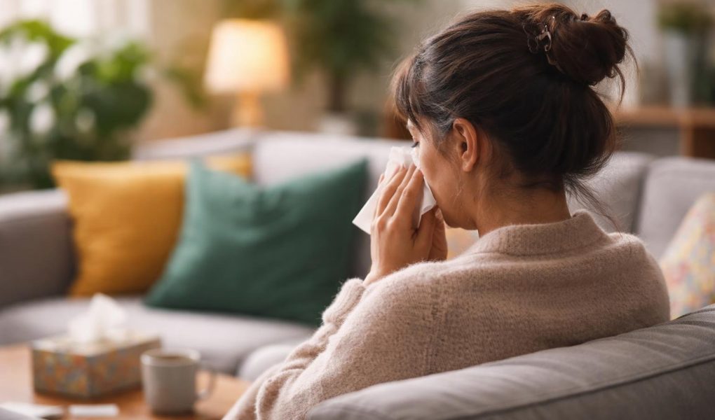 personne-canape-mouchoir-plantes-coussins