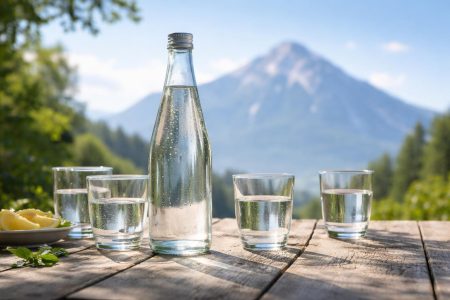bouteille-eau-table-montagne-sky