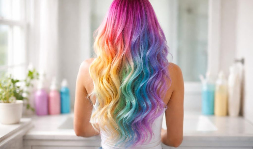 femme-cheveux-teints-lavabo-salle-de-bain