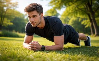 adulte-sport-gainage-parc-verdoyant