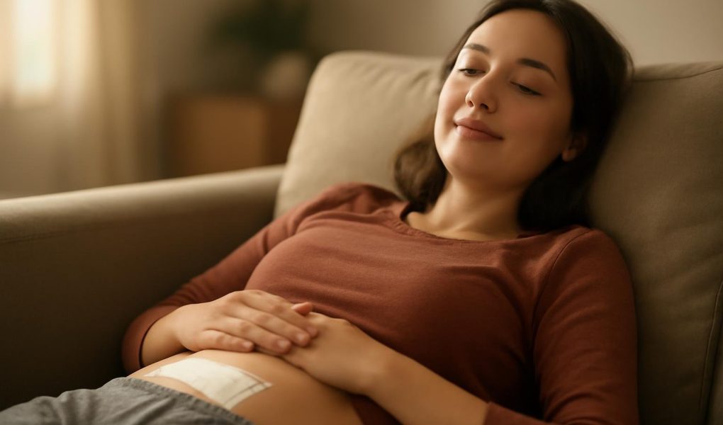 personne-canape-bandage-abdomen